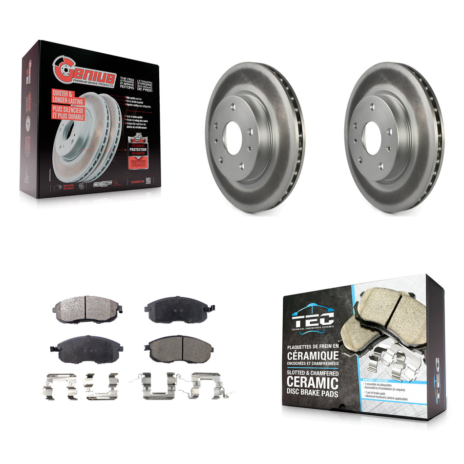 Front Coated Disc Brake Rotors And Ceramic Pads Kit For Suzuki SX4 Crossover KGT-100418
