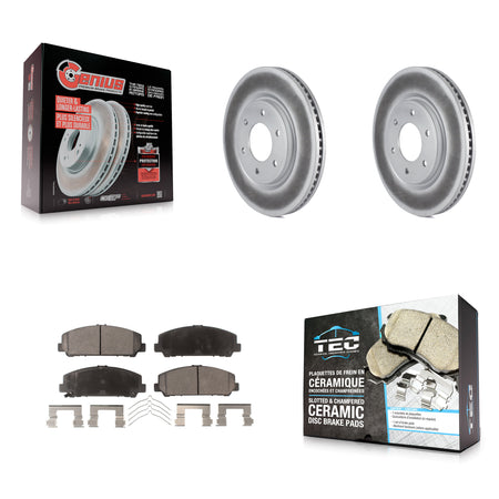 Front Coated Disc Brake Rotors Ceramic Pad Kit For Nissan TITAN INFINITI Armada QX80 QX56 KGT-100421