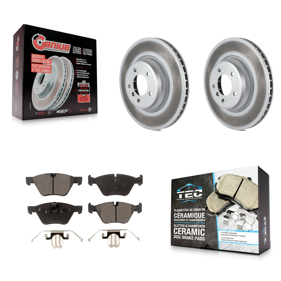 Front Coated Disc Brake Rotors And Ceramic Pads Kit For 2007 BMW 335xi KGT-100431