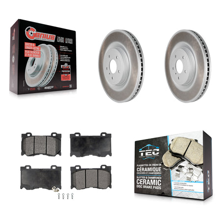 Front Coated Brake Rotors Ceramic Pad Kit For INFINITI Q50 G37 Nissan 370Z Q60 M37 FX50 Z KGT-100438