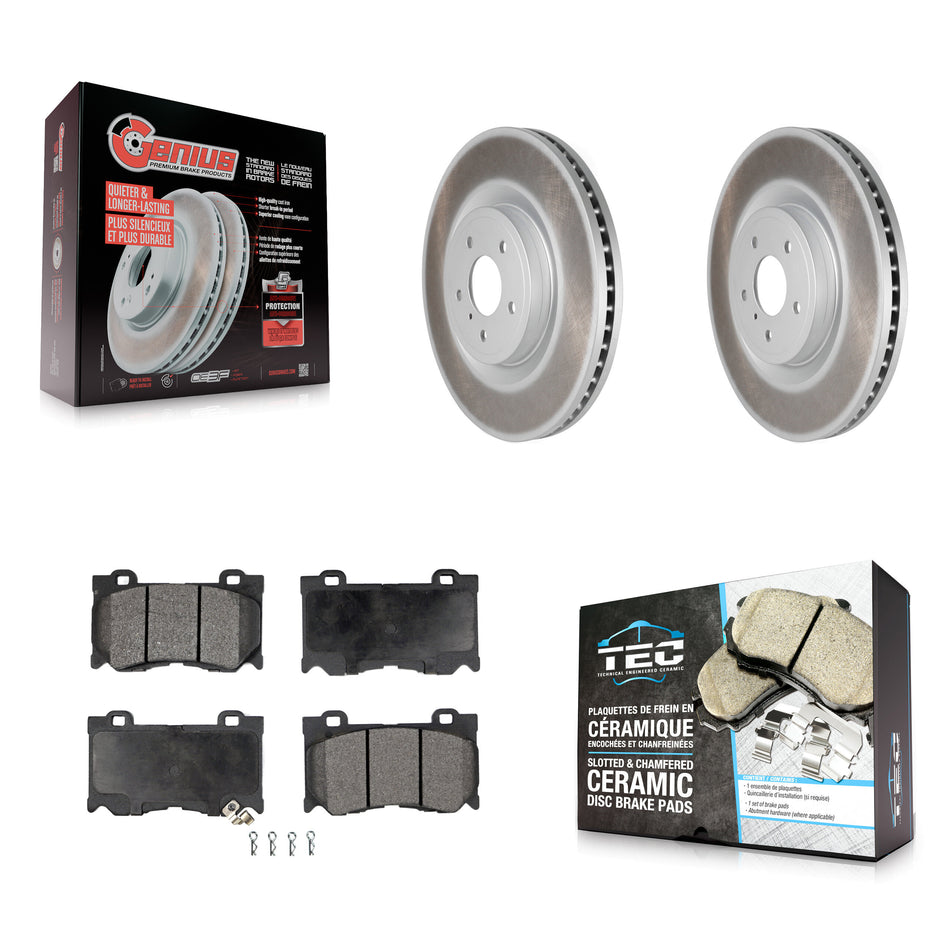 Front Coated Brake Rotors Ceramic Pad Kit For INFINITI Q50 G37 Nissan 370Z Q60 M37 FX50 Z KGT-100438