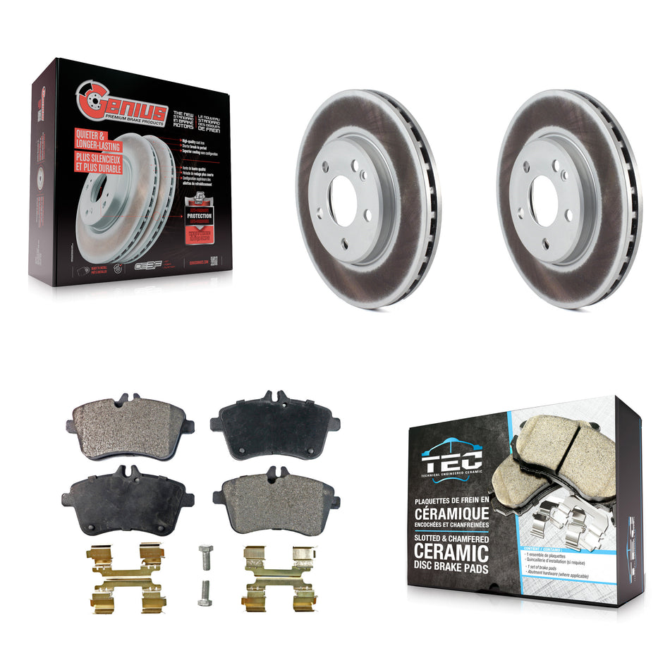 Front Coated Disc Brake Rotors And Ceramic Pads Kit For 2006-2011 Mercedes-Benz B200 KGT-100440