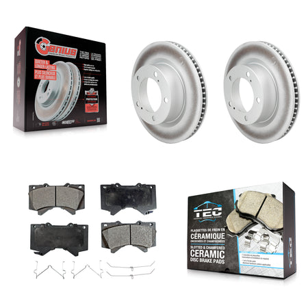 Front Coated Disc Brake Rotors And Ceramic Pads Kit For Lexus LX570 Toyota Land Cruiser KGT-100443