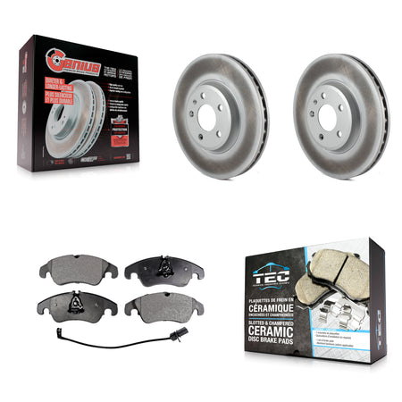 Front Coated Disc Brake Rotors And Ceramic Pads Kit For Audi A4 Quattro Q5 A5 allroad KGT-100446