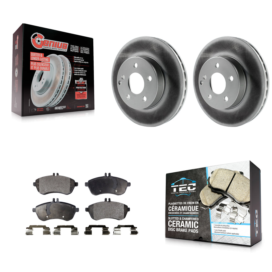 Front Coated Disc Brake Rotors And Ceramic Pads Kit For Mercedes-Benz C300 C250 C230 KGT-100467