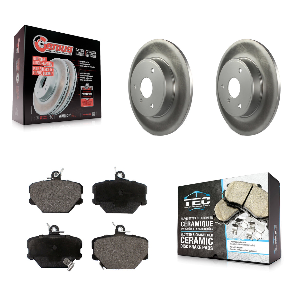 Front Coated Disc Brake Rotors And Ceramic Pads Kit For Smart Fortwo KGT-100473