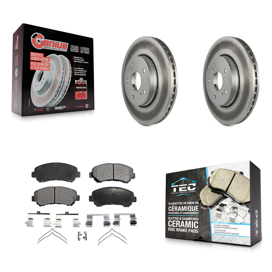 Front Coated Disc Brake Rotors And Ceramic Pads Kit For 2010-2013 Suzuki Kizashi KGT-100474
