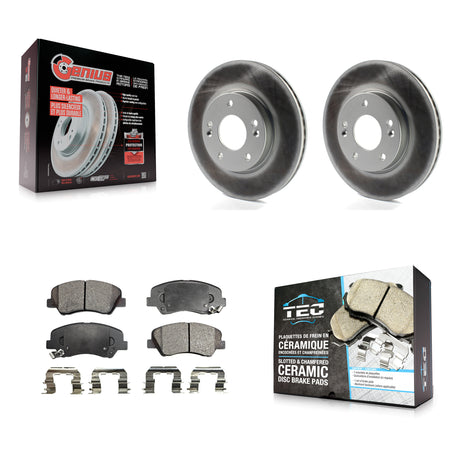 Front Coated Brake Rotor Ceramic Pad Kit For Hyundai Elantra GT Kia Forte Veloster Forte5 KGT-100483