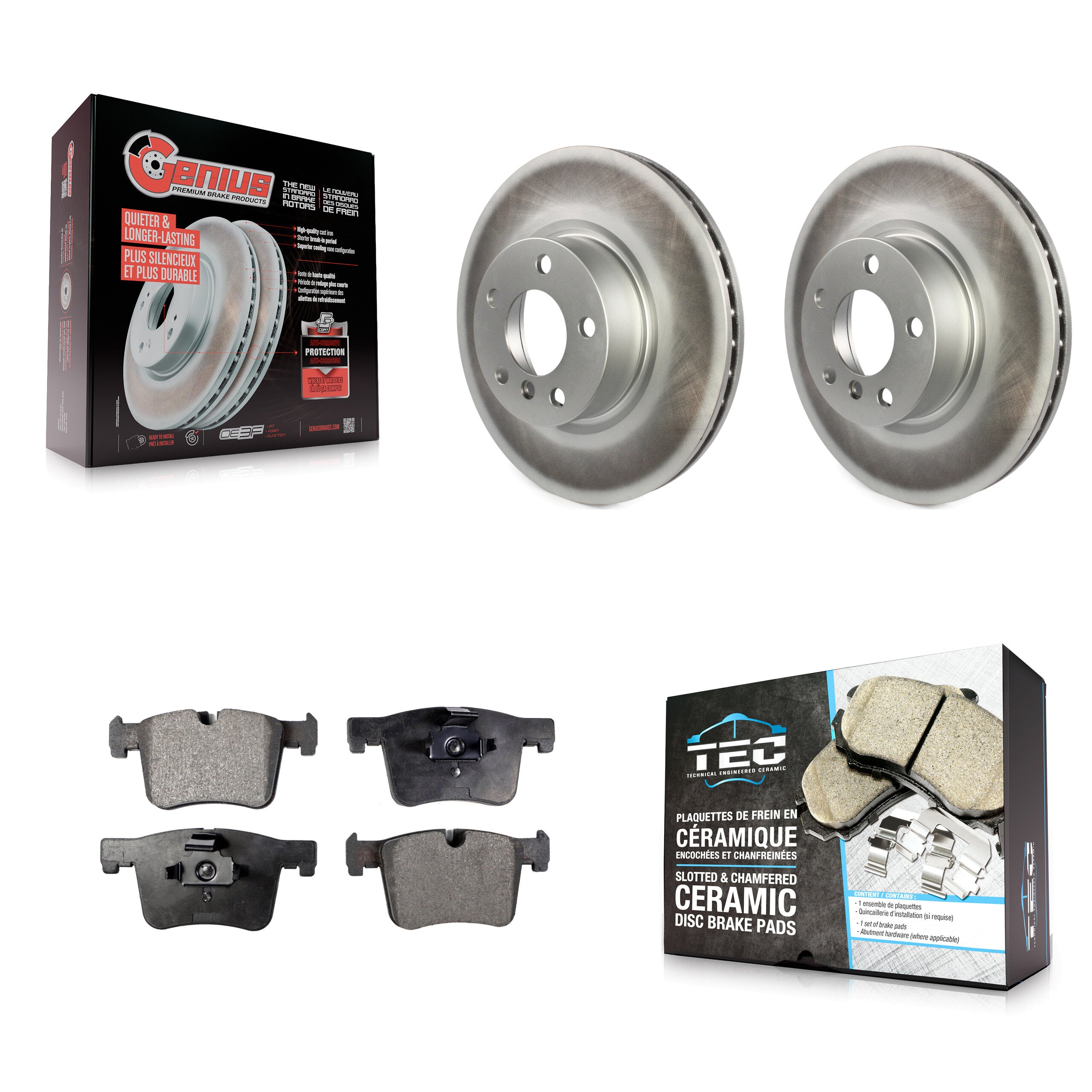 Front Coated Disc Brake Rotors And Ceramic Pads Kit For BMW X3 X4 KGT-100491