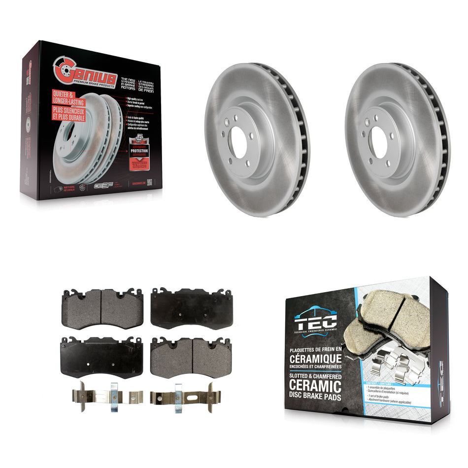 Front Coated Disc Brake Rotors And Ceramic Pads Kit For Land Rover Range Sport KGT-100492