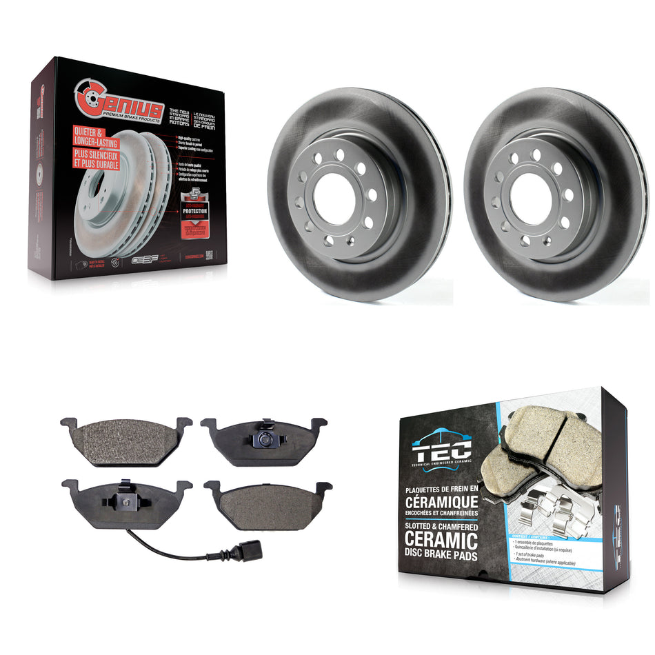 Front Coated Disc Brake Rotors And Ceramic Pads Kit For Volkswagen Jetta KGT-100494