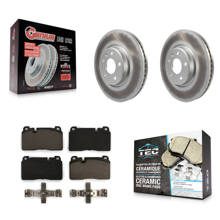 Front Coated Disc Brake Rotors And Ceramic Pads Kit For Audi Q5 KGT-100499