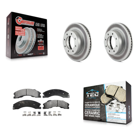 Front Coated Disc Brake Rotor & Ceramic Pad Kit For 2012-2021 Nissan NV2500 NV3500 NV1500 KGT-100505