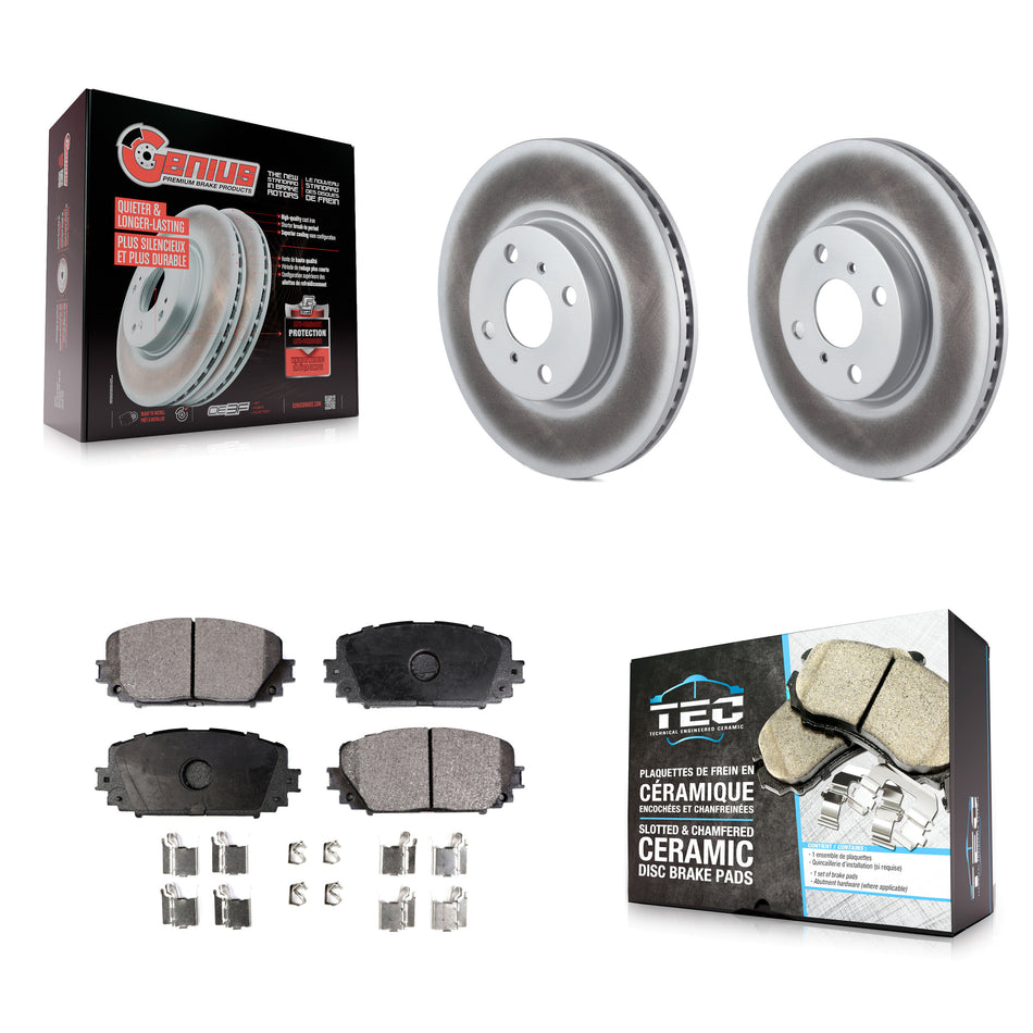 Front Coated Disc Brake Rotors And Ceramic Pads Kit For Toyota Yaris KGT-100508