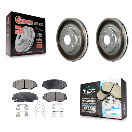 Front Coated Disc Brake Rotors And Ceramic Pads Kit For 2013 Acura ILX 2.0L KGT-100511