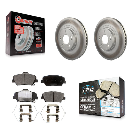 Front Coated Disc Brake Rotors And Ceramic Pad Kit For Kia Sorento Hyundai Santa Fe Sport KGT-100514