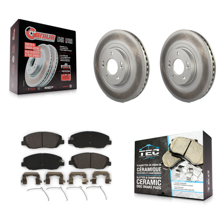 Front Coated Disc Brake Rotors And Ceramic Pads Kit For Hyundai Santa Fe XL KGT-100515