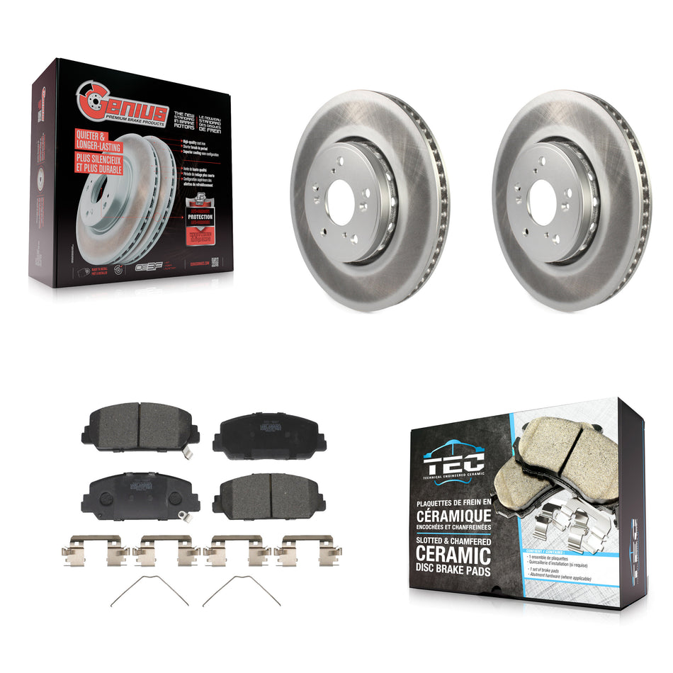 Front Coated Disc Brake Rotors And Ceramic Pads Kit For Acura RDX ILX KGT-100518