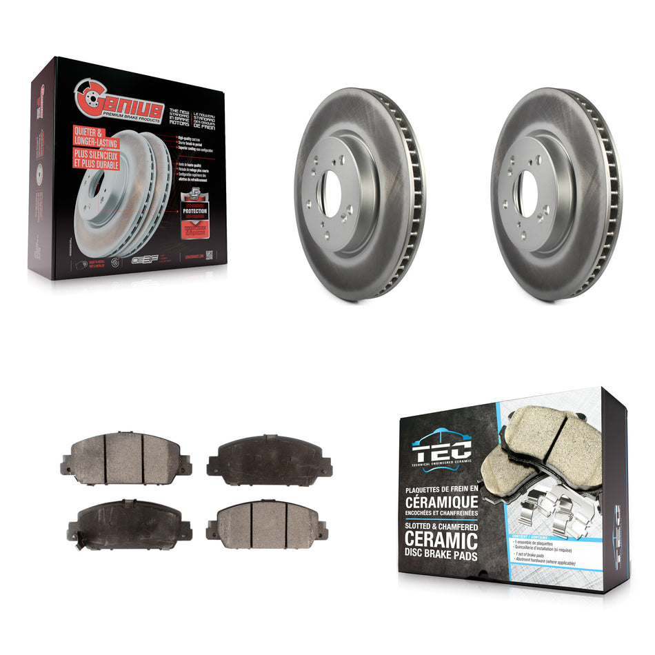 Front Coated Disc Brake Rotors And Ceramic Pads Kit For Honda Accord KGT-100519