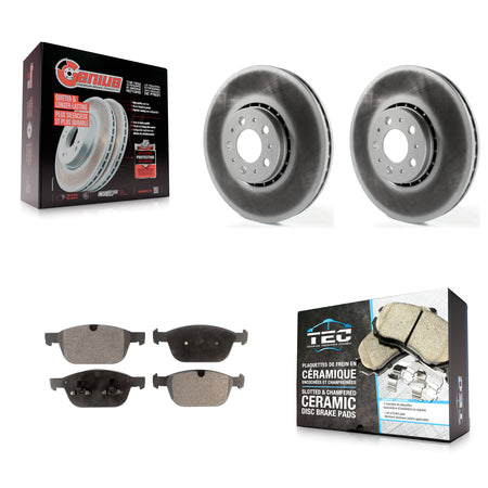 Front Coated Brake Rotor & Ceramic Pad Kit For Volvo XC90 With 328mm Diameter KGT-100522