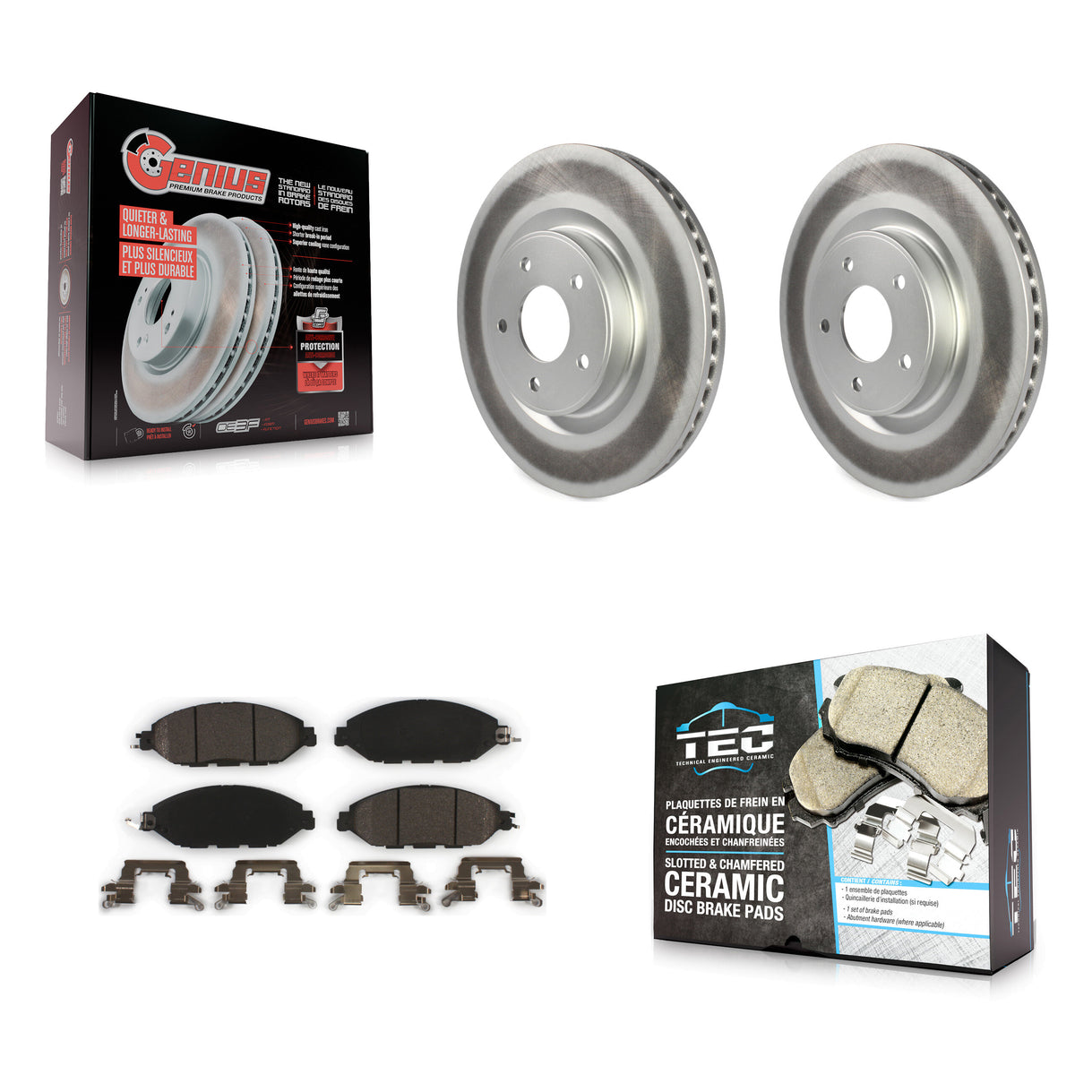 Front Coated Brake Rotors Ceramic Pad Kit For Nissan Murano Pathfinder INFINITI QX60 JX35 KGT-100525