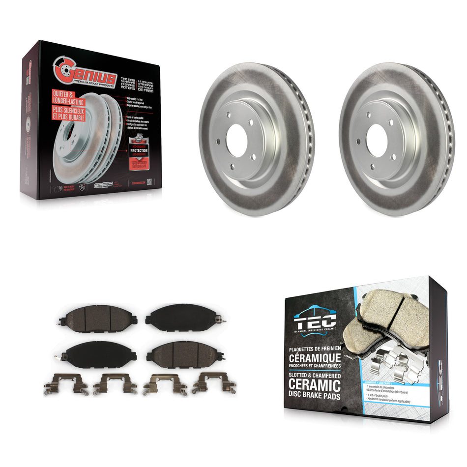 Front Coated Brake Rotors Ceramic Pad Kit For Nissan Murano Pathfinder INFINITI QX60 JX35 KGT-100525