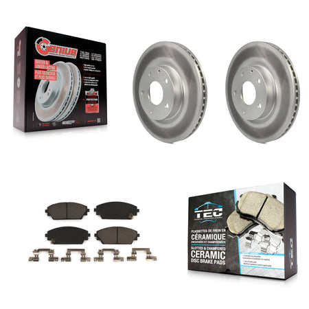 Front Coated Disc Brake Rotors And Ceramic Pads Kit For Mazda 3 CX-3 Sport KGT-100532