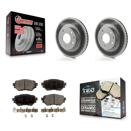 Front Coated Disc Brake Rotors And Ceramic Pads Kit For 2014-2018 Mazda 3 Sport KGT-100536