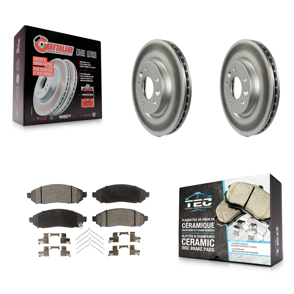 Front Coat Brake Rotors Ceramic Pad Kit For 15 Nissan LEAF Vehicles Manufactured In Japan KGT-100538