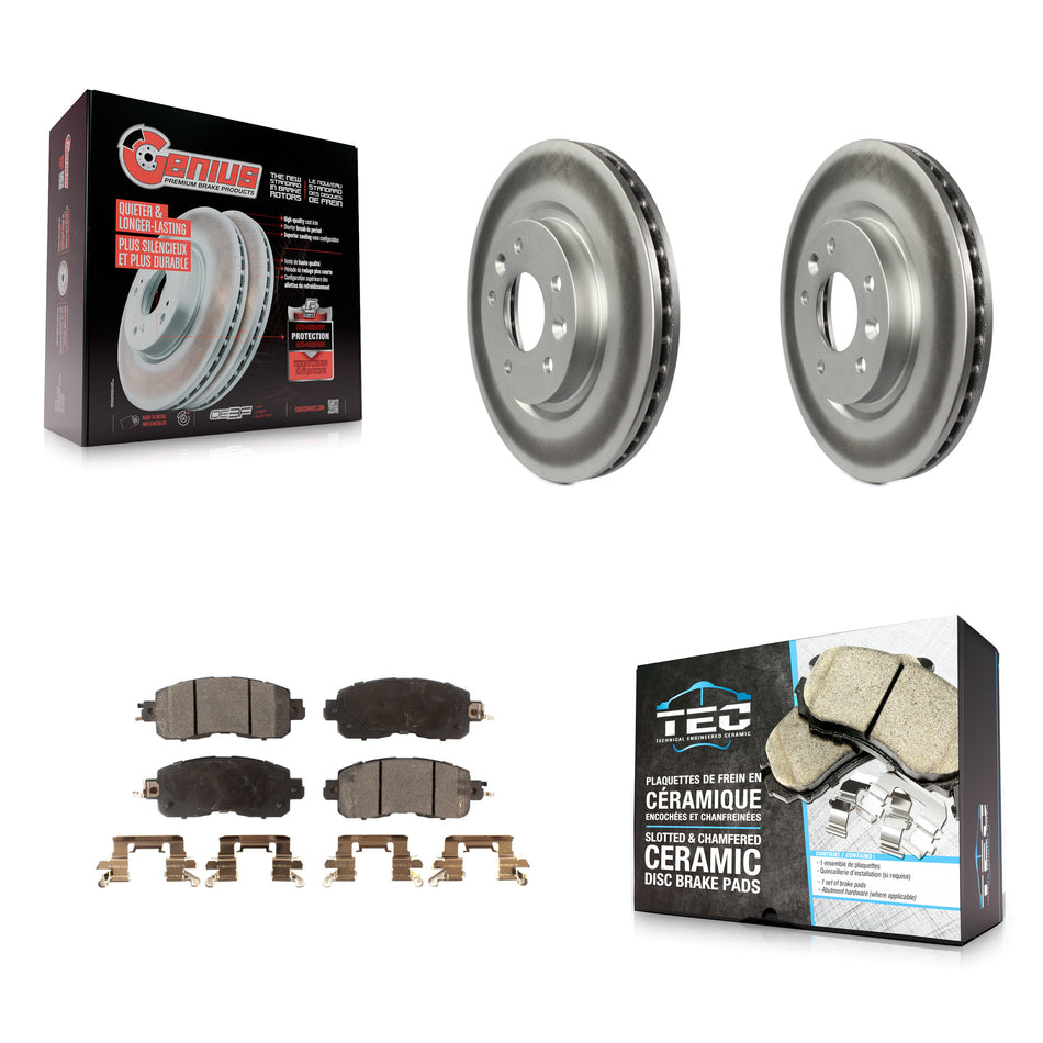 Front Coated Disc Brake Rotors And Ceramic Pads Kit For Nissan LEAF KGT-100539