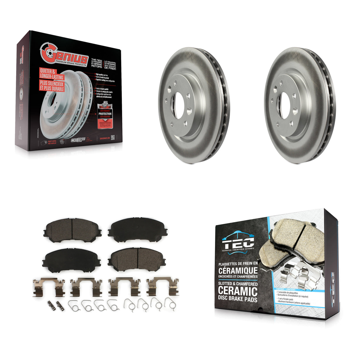 Front Coated Disc Brake Rotors And Ceramic Pads Kit For Nissan Rogue Sport Qashqai KGT-100540