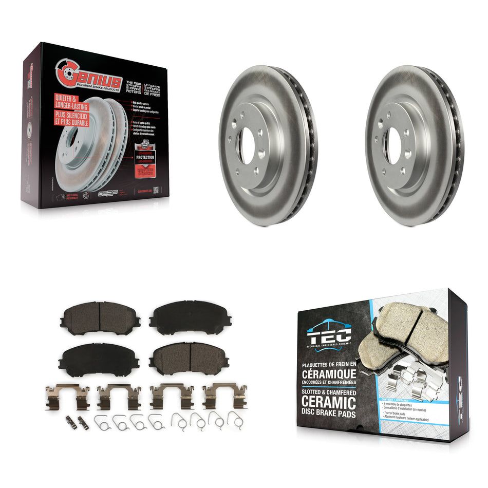 Front Coated Disc Brake Rotors And Ceramic Pads Kit For Nissan Rogue Sport Qashqai KGT-100540