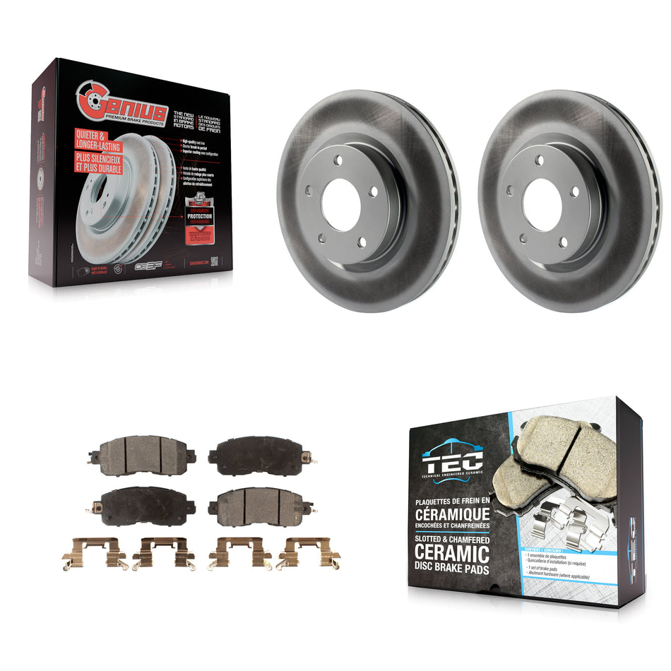 Front Coated Disc Brake Rotors And Ceramic Pads Kit For Nissan Altima KGT-100544