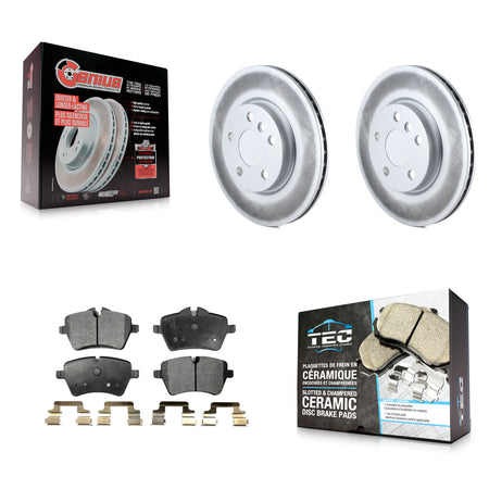 Front Coated Disc Brake Rotors And Ceramic Pads Kit For Mini Cooper KGT-100545