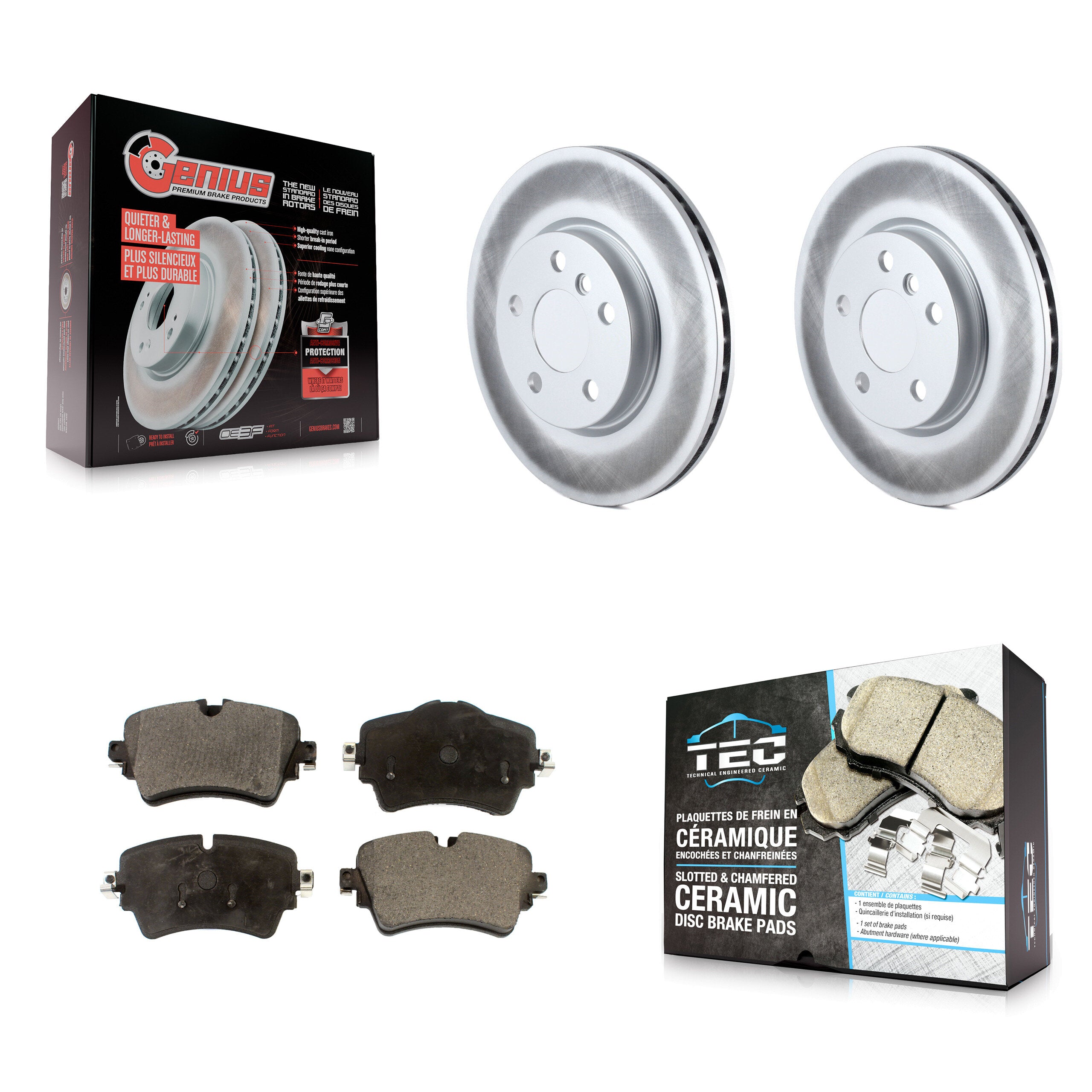 Front Coated Disc Brake Rotors And Ceramic Pads Kit For Mini Cooper Clubman KGT-100546