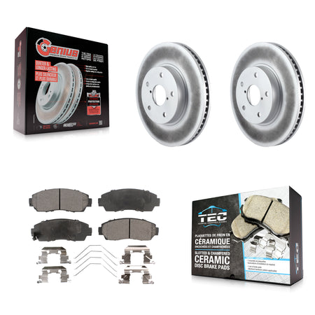 Front Coated Disc Brake Rotors And Ceramic Pads Kit For 2016-2019 Subaru Legacy 2.5L KGT-100548