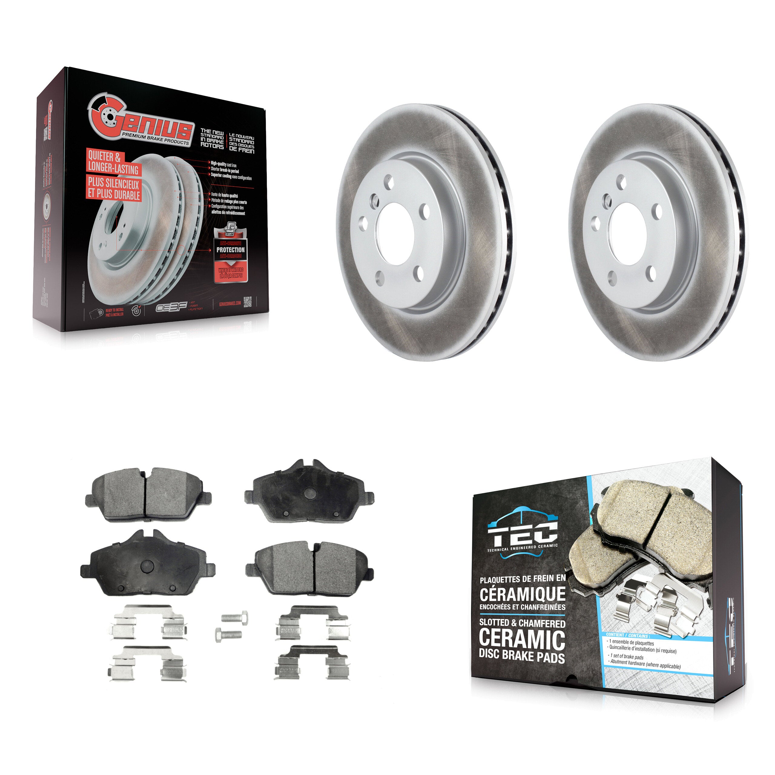 Front Coated Disc Brake Rotors And Ceramic Pads Kit For Mini Cooper KGT-100554