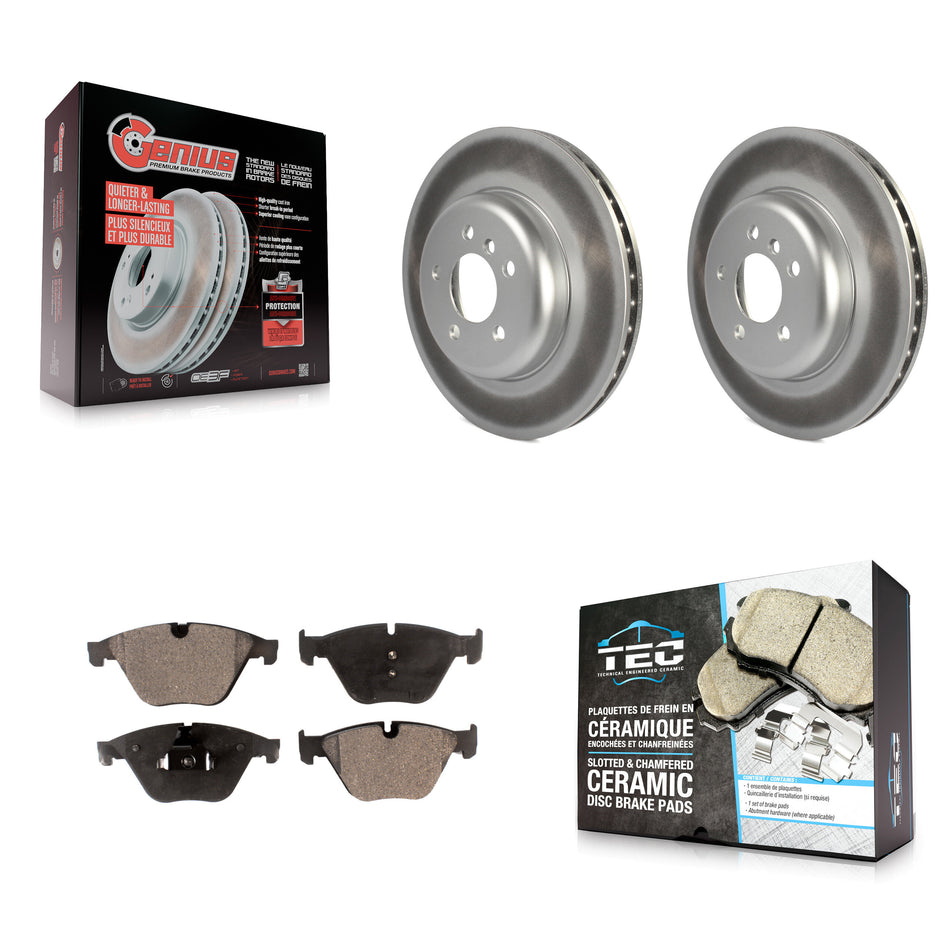Front Coated Disc Brake Rotors Ceramic Pad Kit For BMW 535i xDrive 535d 640i Gran Coupe 5 KGT-100562
