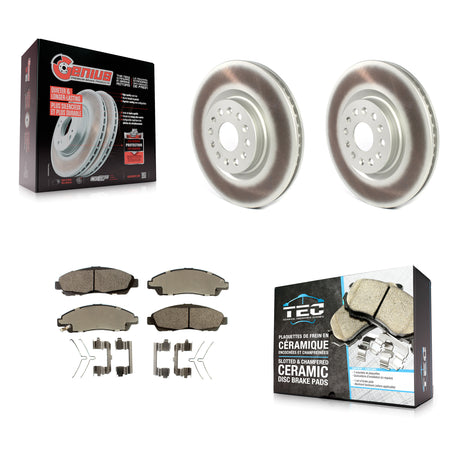 Front Coated Disc Brake Rotors And Ceramic Pads Kit For Cadillac XT5 Buick Enclave XT6 KGT-100563