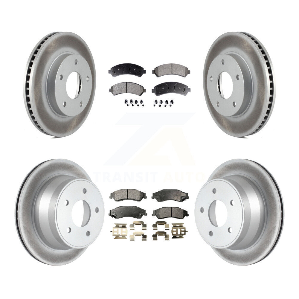 Front Rear Coated Brake Rotor & Ceramic Pad Kit For Chevrolet GMC Blazer S10 Jimmy Sonoma KGT-100585