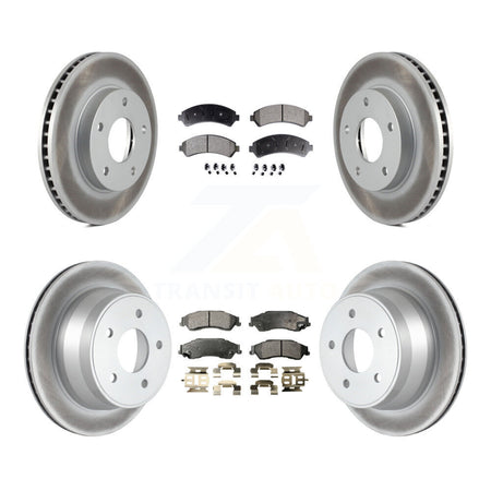 Front Rear Coated Brake Rotor & Ceramic Pad Kit For Chevrolet GMC Blazer S10 Jimmy Sonoma KGT-100585
