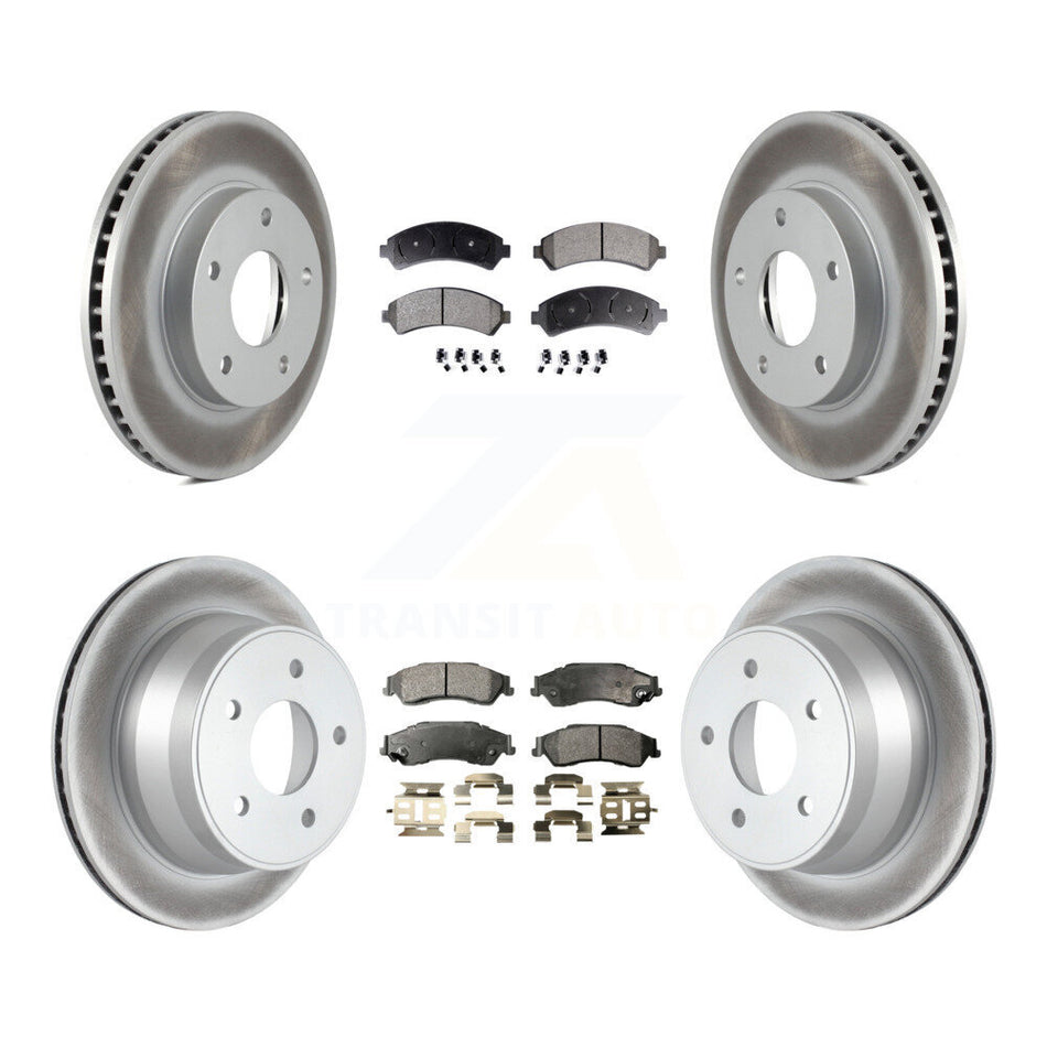 Front Rear Coated Brake Rotor & Ceramic Pad Kit For Chevrolet GMC Blazer S10 Jimmy Sonoma KGT-100585