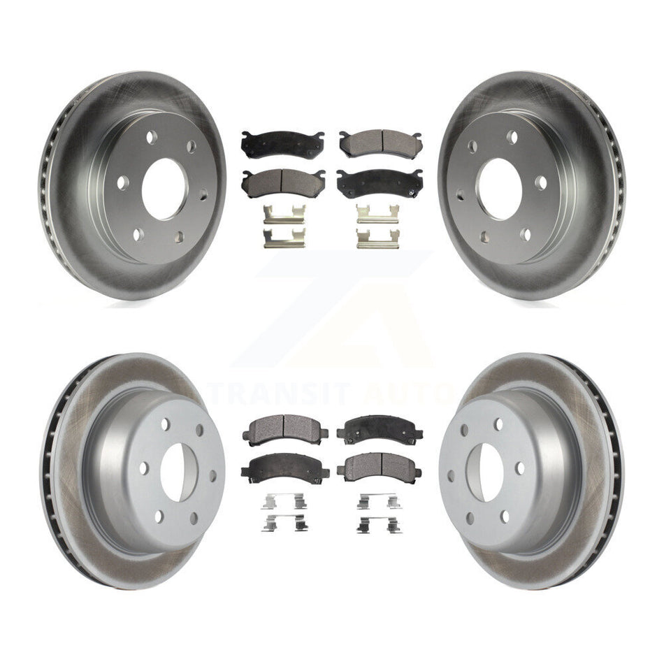 Front Rear Coat Brake Rotors Ceramic Pad Kit For Chevrolet Avalanche 1500 GMC Yukon Tahoe KGT-100594