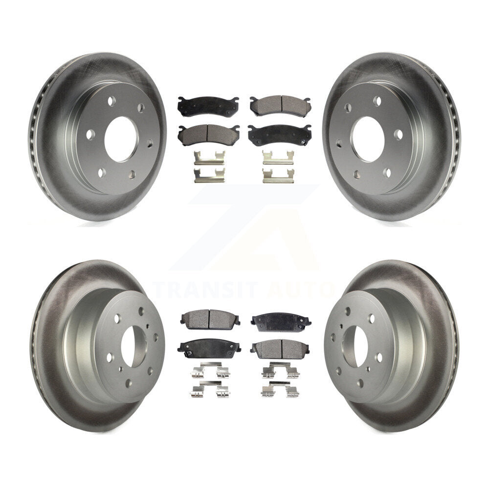 Front Rear Coat Brake Rotor Ceramic Pad Kit For Chevrolet Silverado 1500 Disc rear brakes KGT-100595