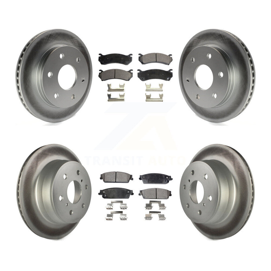 Front Rear Coat Brake Rotor Ceramic Pad Kit For Chevrolet Silverado 1500 Disc rear brakes KGT-100595