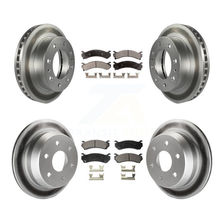Front Rear Coat Brake Rotors Ceramic Pad Kit For Chevrolet Silverado 2500 HD Suburban GMC KGT-100596