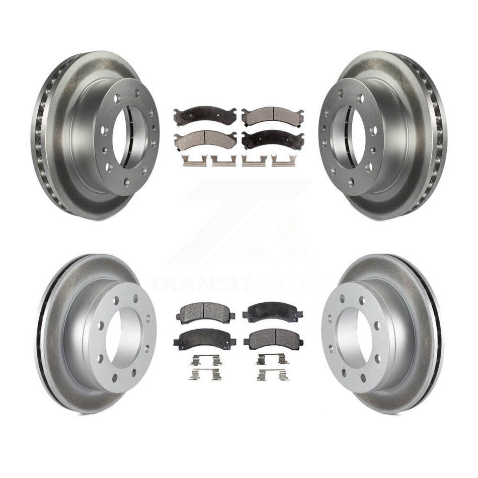 Front Rear Coated Disc Brake Rotors Ceramic Pad Kit For GMC Savana 2500 Chevrolet Express KGT-100598