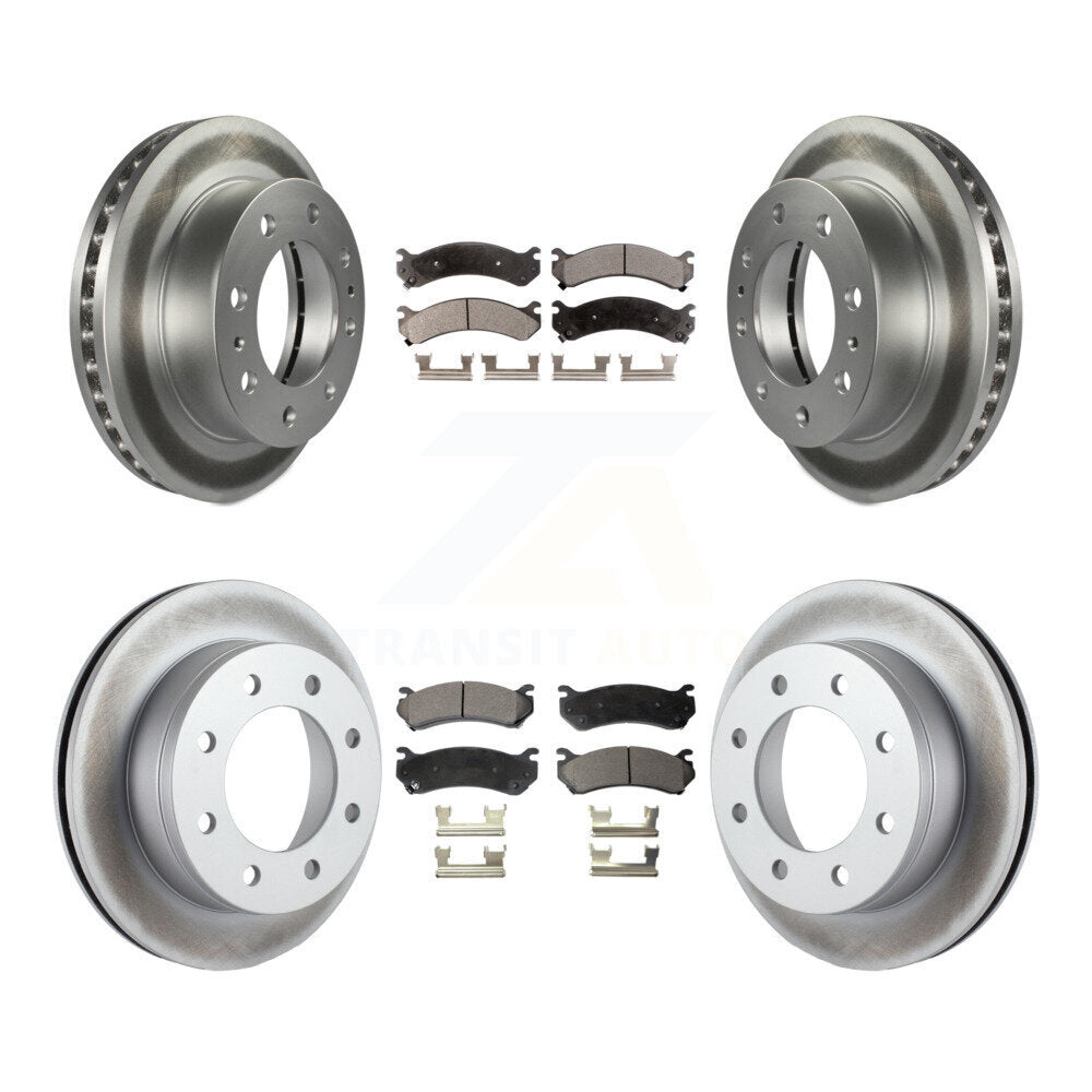 Front Rear Coat Brake Rotor Ceramic Pad Kit For Chevrolet GMC Sierra 2500 HD Silverado H2 KGT-100599