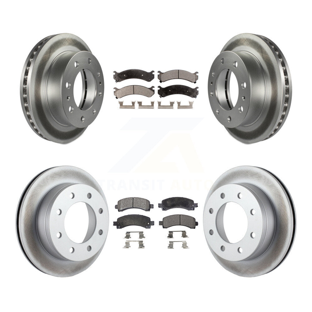 Front Rear Coated Disc Brake Rotors Ceramic Pad Kit For Chevrolet Express 2500 GMC Savana KGT-100600