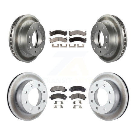 Front Rear Coated Disc Brake Rotors Ceramic Pad Kit For Chevrolet Express 2500 GMC Savana KGT-100600